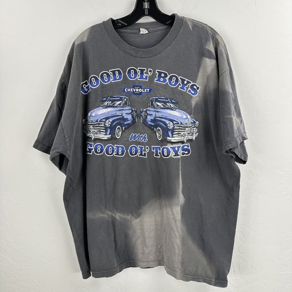 Thrashed Faded T-Shirt Trucks Good Ol' Boys With Good Ol' Toys 2XL Gray Blue